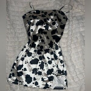 Mini dress with cow print